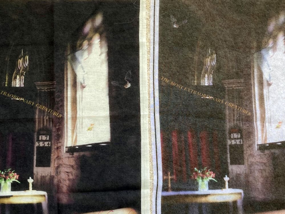 Image of artwork on fabric inside St Michael's church