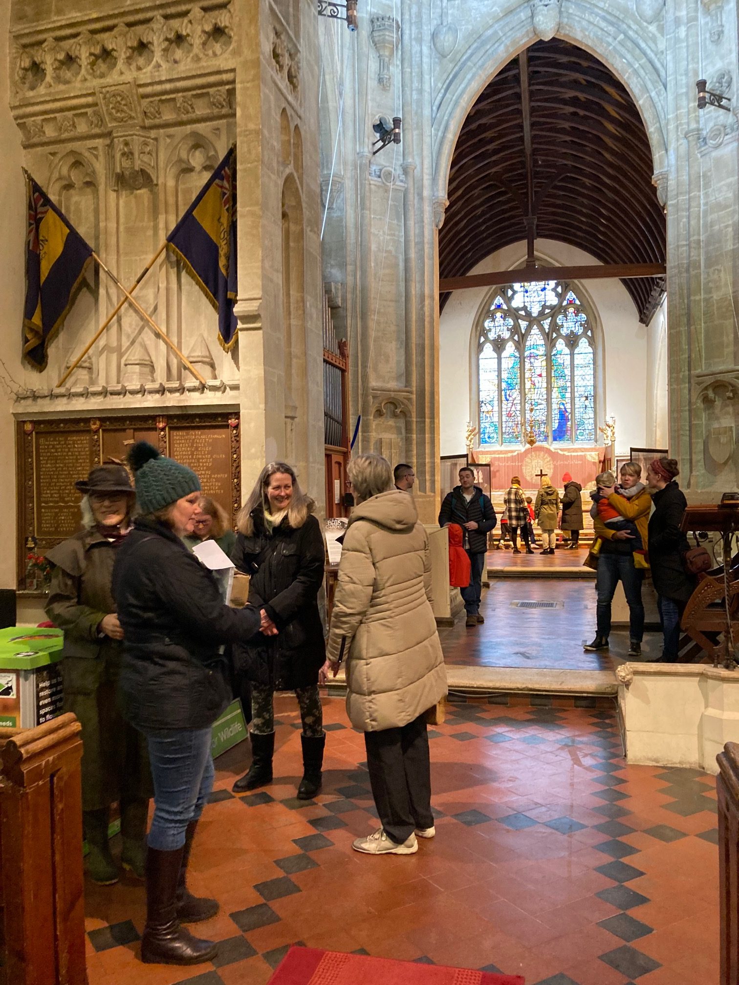 A group of people inside St Sampson's Church