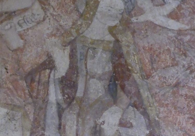 Wall painting of the Virgin Mary at Great Hochkam church